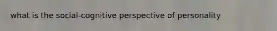 what is the social-cognitive perspective of personality