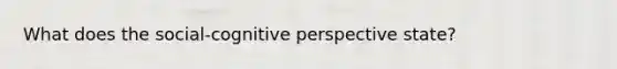 What does the social-cognitive perspective state?