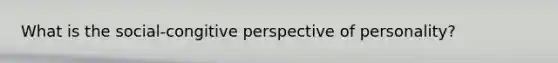 What is the social-congitive perspective of personality?