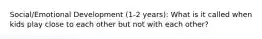 Social/Emotional Development (1-2 years): What is it called when kids play close to each other but not with each other?