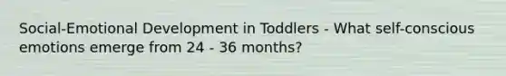 Social-Emotional Development in Toddlers - What self-conscious emotions emerge from 24 - 36 months?