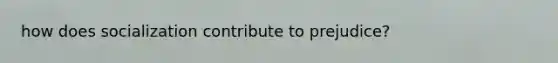 how does socialization contribute to prejudice?
