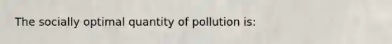 The socially optimal quantity of pollution is: