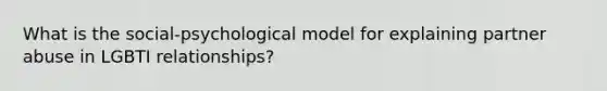 What is the social-psychological model for explaining partner abuse in LGBTI relationships?