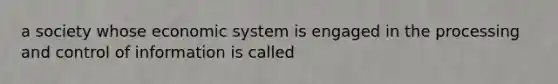 a society whose economic system is engaged in the processing and control of information is called