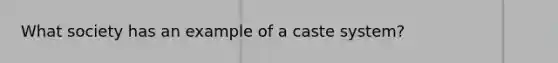 What society has an example of a caste system?