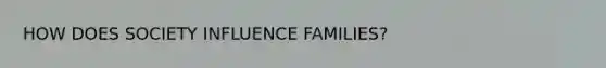 HOW DOES SOCIETY INFLUENCE FAMILIES?