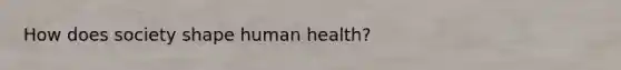 How does society shape human health?