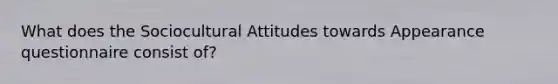 What does the Sociocultural Attitudes towards Appearance questionnaire consist of?