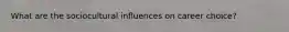 What are the sociocultural influences on career choice?