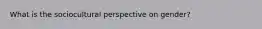 What is the sociocultural perspective on gender?
