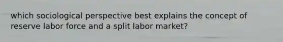 which sociological perspective best explains the concept of reserve labor force and a split labor market?