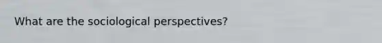 What are the sociological perspectives?