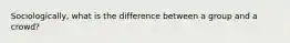 Sociologically, what is the difference between a group and a crowd?