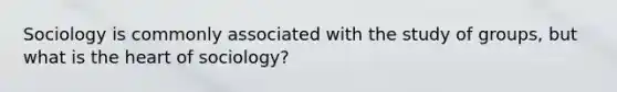 Sociology is commonly associated with the study of groups, but what is the heart of sociology?