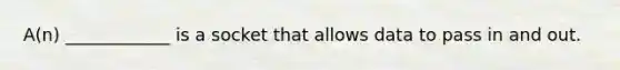 A(n) ____________ is a socket that allows data to pass in and out.