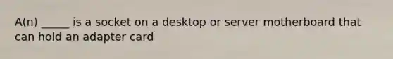 A(n) _____ is a socket on a desktop or server motherboard that can hold an adapter card