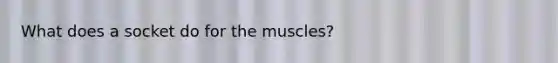 What does a socket do for the muscles?