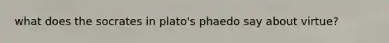 what does the socrates in plato's phaedo say about virtue?