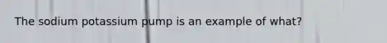 The sodium potassium pump is an example of what?