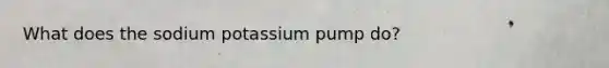 What does the sodium potassium pump do?