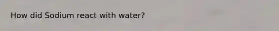 How did Sodium react with water?