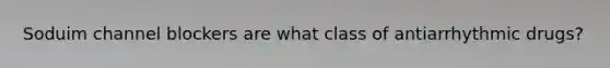 Soduim channel blockers are what class of antiarrhythmic drugs?