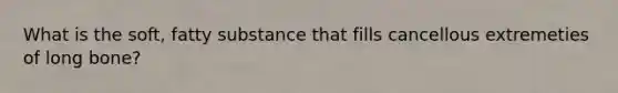 What is the soft, fatty substance that fills cancellous extremeties of long bone?