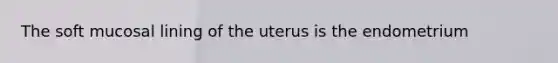 The soft mucosal lining of the uterus is the endometrium