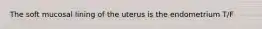 The soft mucosal lining of the uterus is the endometrium T/F