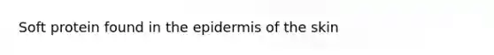 Soft protein found in <a href='https://www.questionai.com/knowledge/kBFgQMpq6s-the-epidermis' class='anchor-knowledge'>the epidermis</a> of the skin