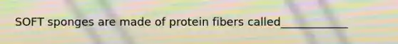 SOFT sponges are made of protein fibers called____________