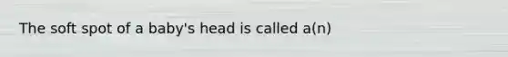 The soft spot of a​ baby's head is called​ a(n)