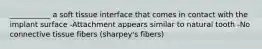 ___________ a soft tissue interface that comes in contact with the implant surface -Attachment appears similar to natural tooth -No connective tissue fibers (sharpey's fibers)