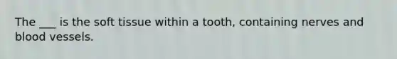 The ___ is the soft tissue within a tooth, containing nerves and blood vessels.