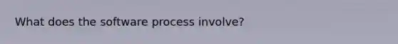 What does the software process involve?