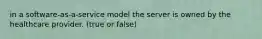 in a software-as-a-service model the server is owned by the healthcare provider. (true or false)