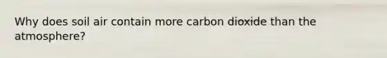 Why does soil air contain more carbon dioxide than the atmosphere?