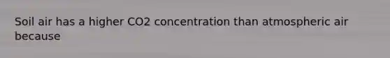 Soil air has a higher CO2 concentration than atmospheric air because