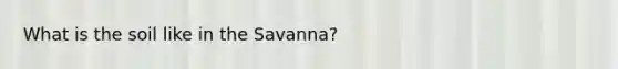 What is the soil like in the Savanna?