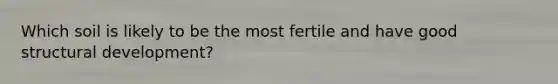 Which soil is likely to be the most fertile and have good structural development?