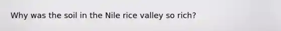 Why was the soil in the Nile rice valley so rich?