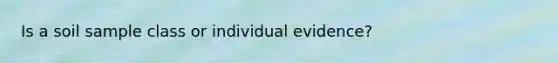 Is a soil sample class or individual evidence?