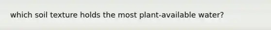 which soil texture holds the most plant-available water?