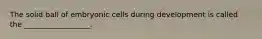 The solid ball of embryonic cells during development is called the __________________.