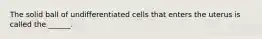 The solid ball of undifferentiated cells that enters the uterus is called the ______.