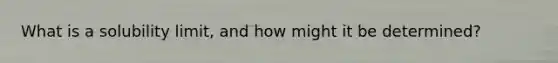What is a solubility limit, and how might it be determined?