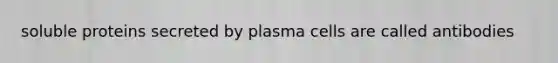 soluble proteins secreted by plasma cells are called antibodies