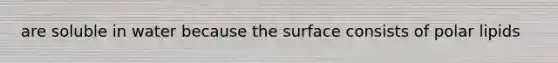 are soluble in water because the surface consists of polar lipids