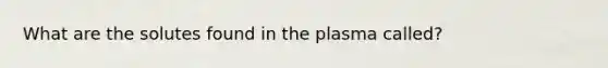 What are the solutes found in the plasma called?